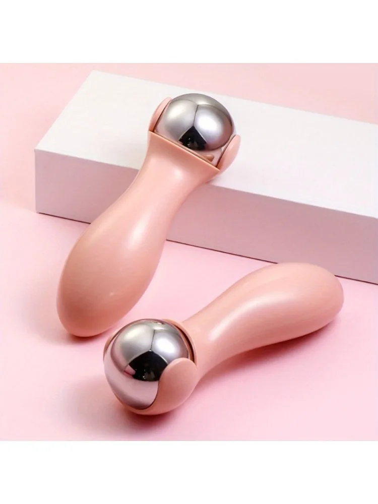 Masseur facial portatif à boule ondulée rotative à 720 degrés en acier inoxydable pour compresse chaude et froide non parfumée sans électricité