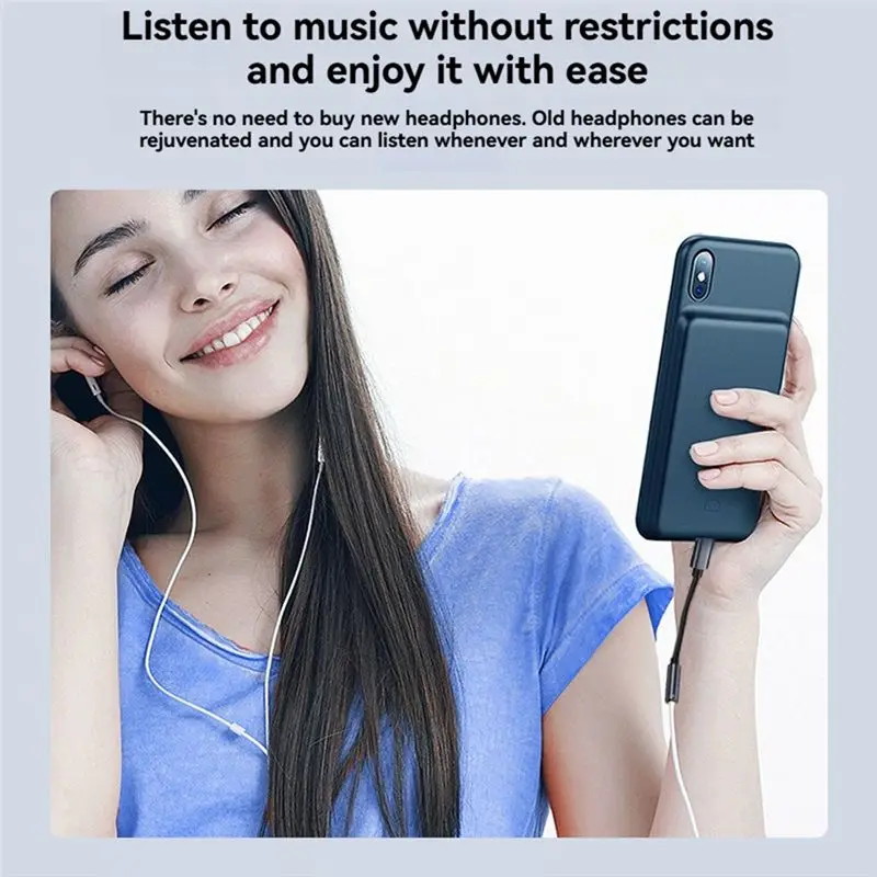 DT21 USB C to 3.5mm Audio Cable Type C Aux Adapter with Analog Decoding Chip for Music and Calls