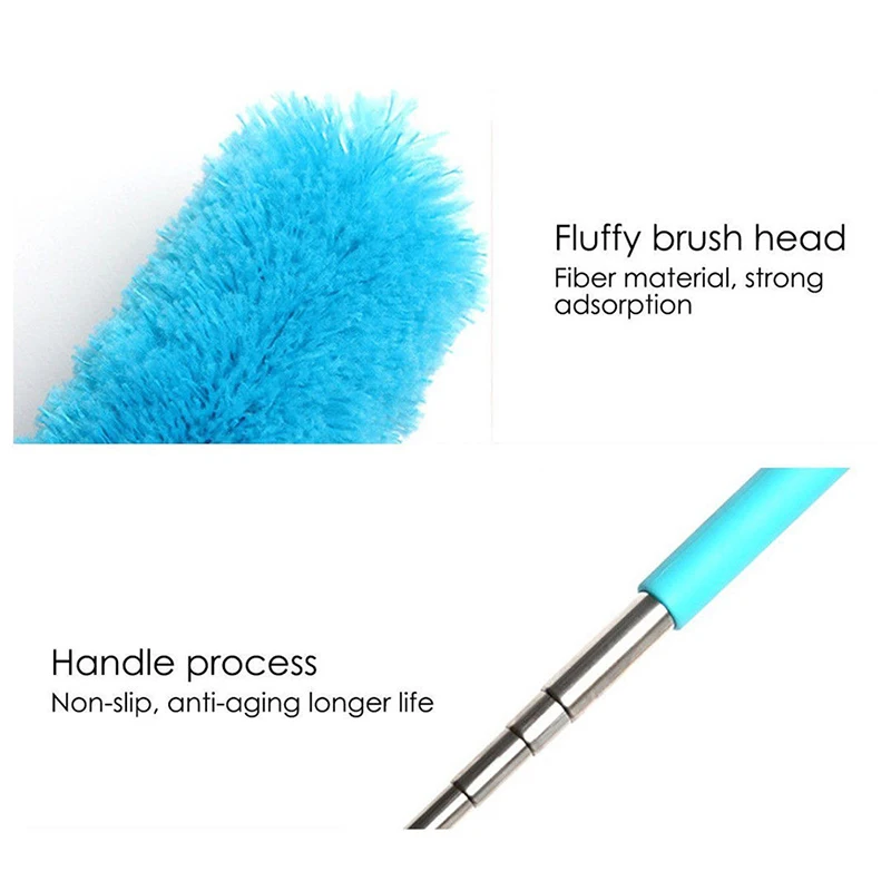 Fiber+stainless Steel Fashion Mini Dust Mites Electrostatic Magic Mites Window Furniture Collector Brush Household Cleaning Tool