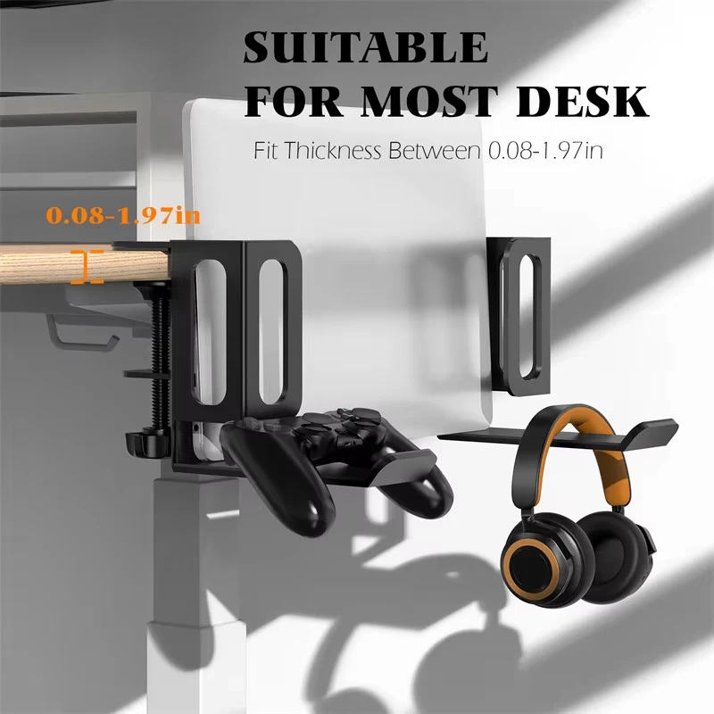 

Universal Laptop Stand Table Sides Adjustable Foldable Tray Desk Organizer Storage Holder for iPad with Under Desk Headphone