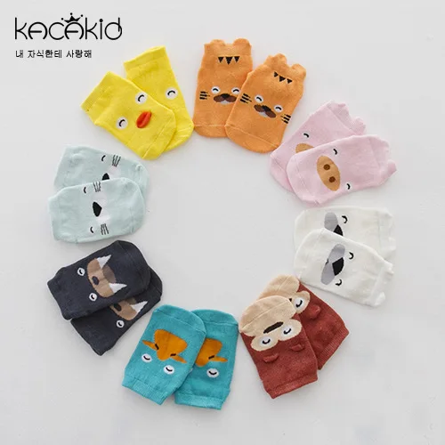 Kacakid Cotton Baby Socks Toddler Infant Anti-slip Socks Cartoon Animal Asymmetry Newborn Baby Socks Boy Girls Ankle Floor Socks