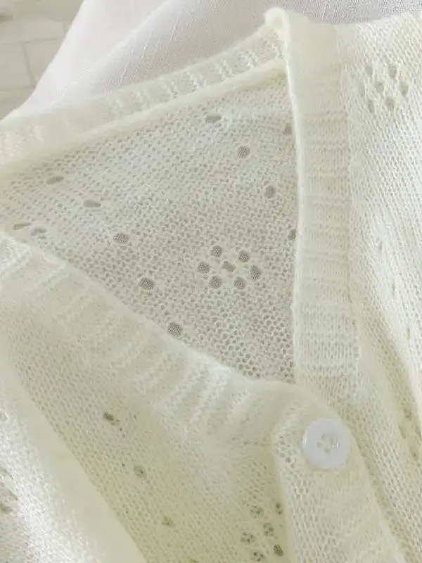 Spring Summer Floral Knit Sweater Jacket Women's Autumn Fashion Korean Sweet Student Versatile Open Cardigan Top