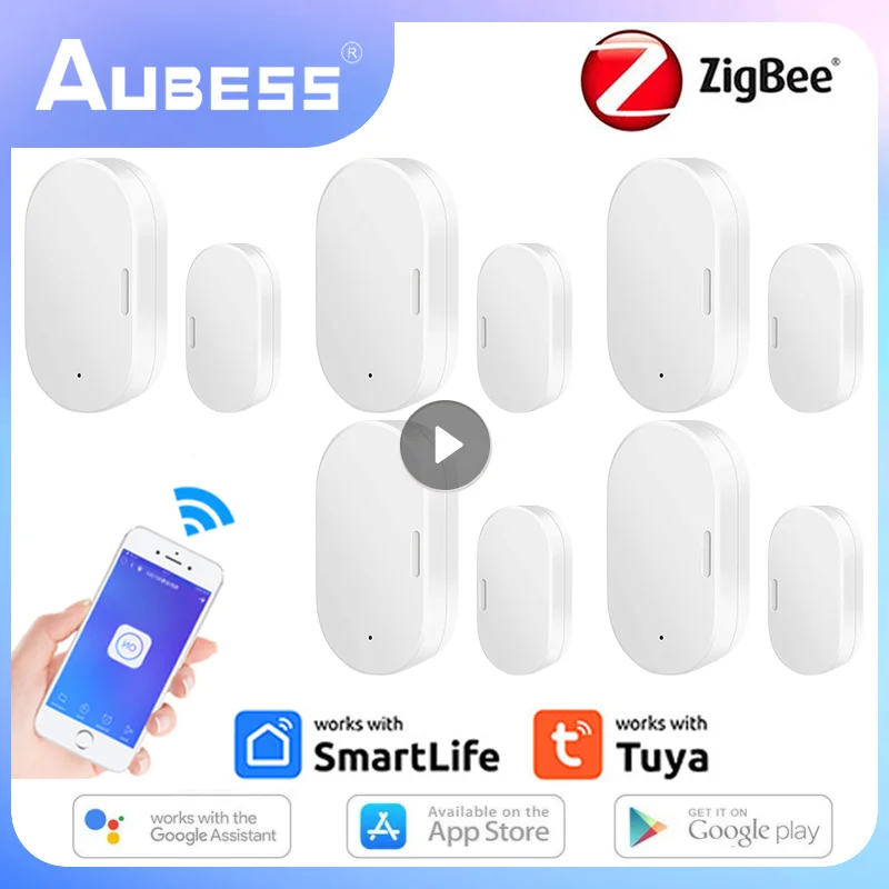 

Tuya Zigbee 3.0 Smart Door Sensor Door Open / Closed Detectors Security Protection Smart Life APP Control Via Alexa Google Home