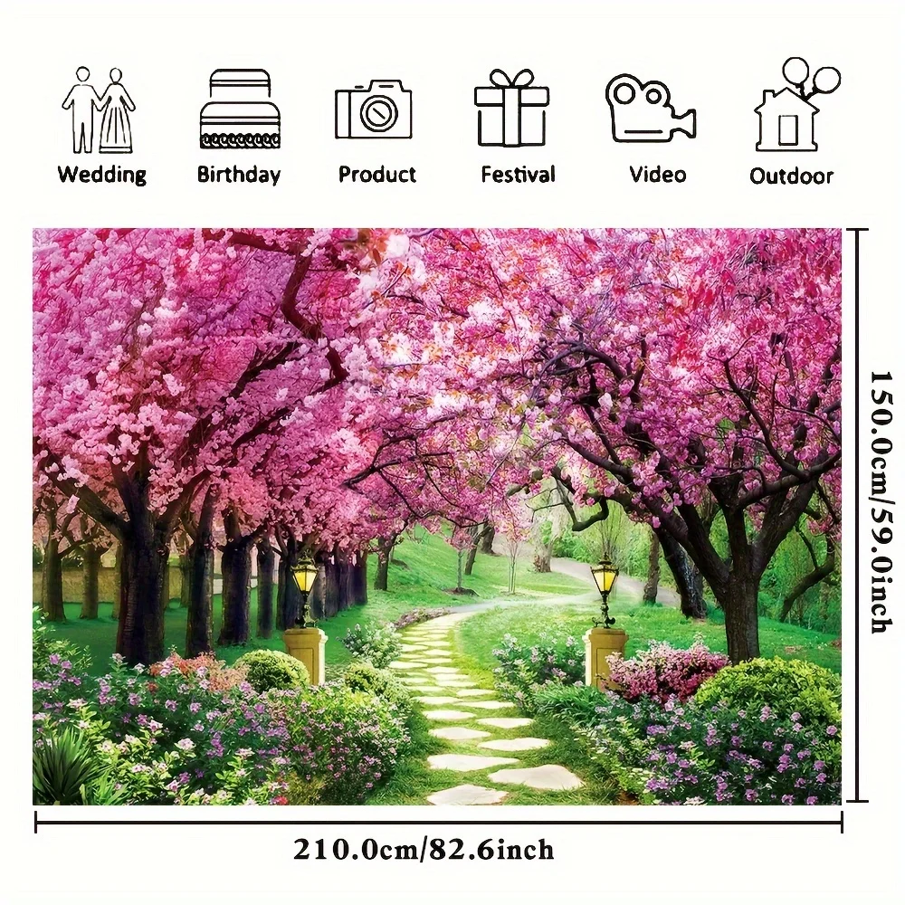 Spring Event Backdrop: Floral & Garden Vinyl, Perfect for Baby Showers, Weddings, Birthdays - Durable, Reusable, Two Sizes