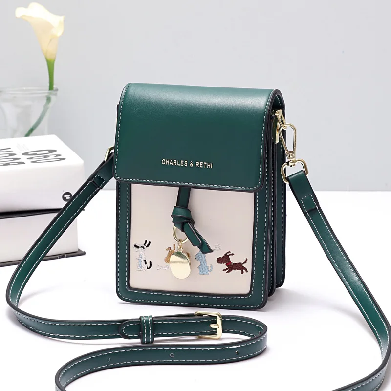 

Cartoon Women Messenger Bags Handbags 2023 Fashion PU Leather Embroidery Animal Printed Ladies Shoulder Bags Retro Female Bag