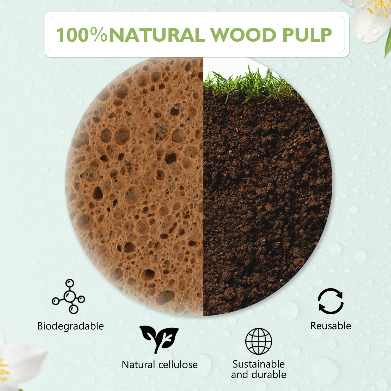 إسفنجة العلاج المائي لمستحضرات التجميل المضغوطة للوجه مناسبة للتنظيف اليومي وإزالة المكياج والتقشير #4
