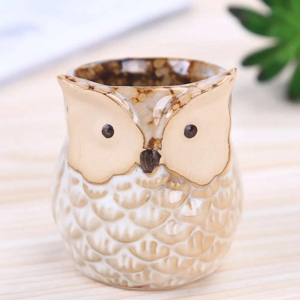 

Набор из 5 керамических цветочных горшков в форме совы для суккулентов, рассады, черенков, декора для дома, балкона, патио, сада. Элегантность.