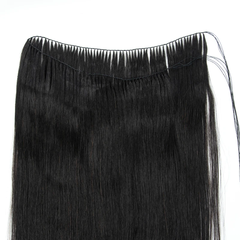 Estensioni dei capelli con piume Capelli umani naturali Micro anello invisibile non remy Trama da 40 cm Estensione dei capelli con piume a 100 fili