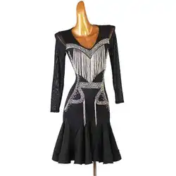 Partykleid Tanzkleider für Damen, lateinamerikanische Kleidung, Damen, Bühnenkostüm, Tanzbekleidung, Oberteile, Wettkampfanzug, Mädchen, Damen, Sport, Neu