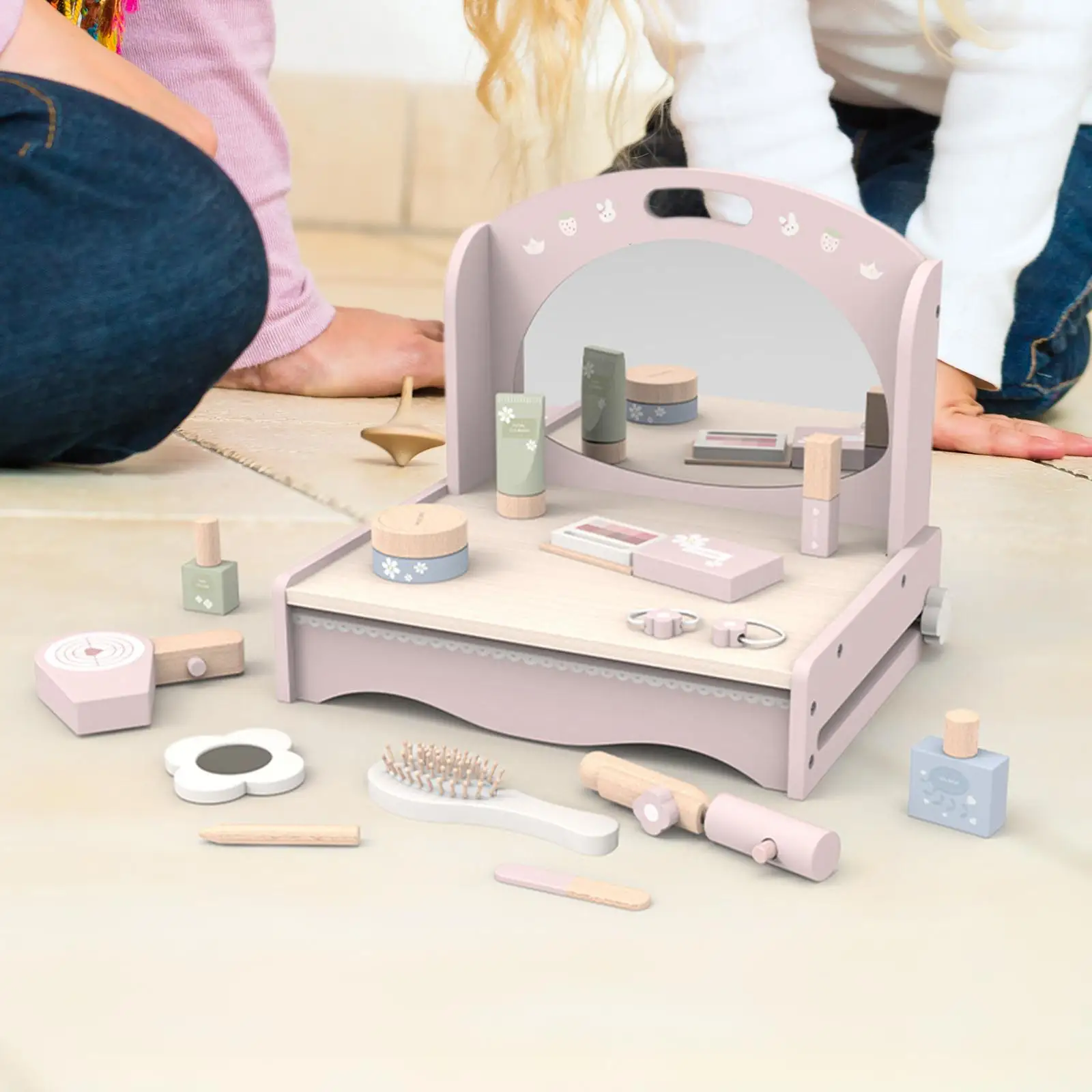 ドレスアップテーブルおもちゃ、子供用化粧台、ごっこ遊びルーム、ドレスアップキット、子供用遊び用化粧台おもちゃ、ゲーム用、ギフト、ロールプレイ用