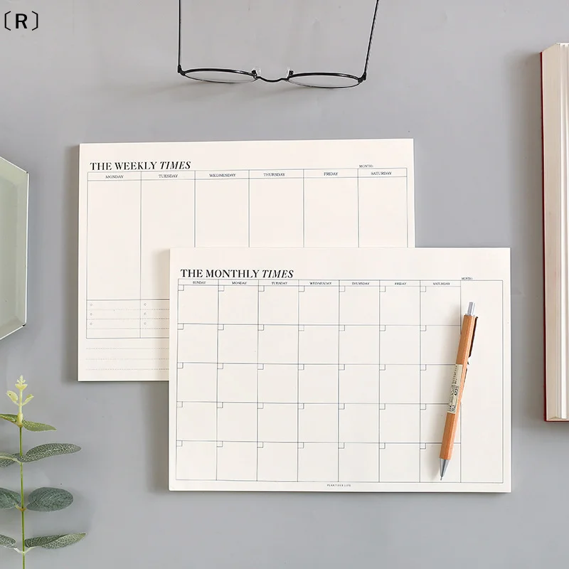 〔R〕Weekly Planner Monthly Undated Agenda A5 Notebook Schedules Study Planner Stationery Office School Supplies〔Winter2〕