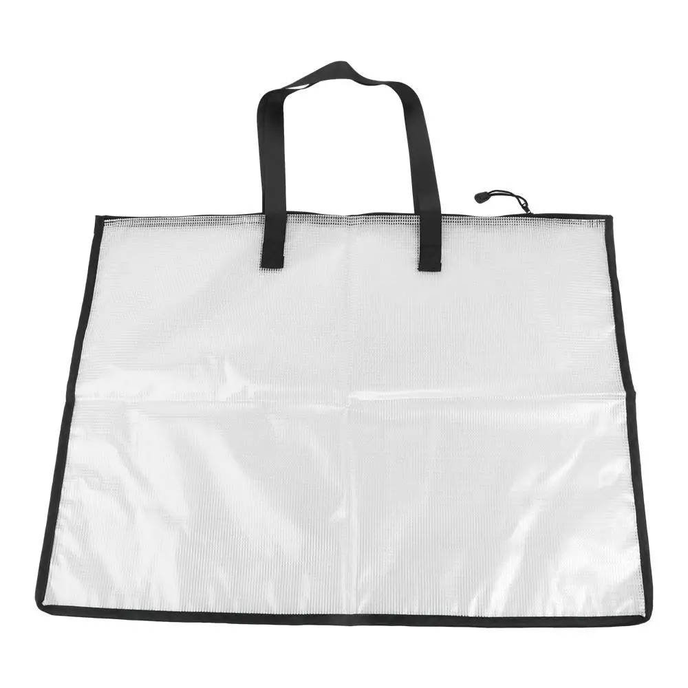 Sketching Drawing Painting Art Portfolio Bag Large Capacity With Zipper Handle Drawing Board Holder Transparent Mesh