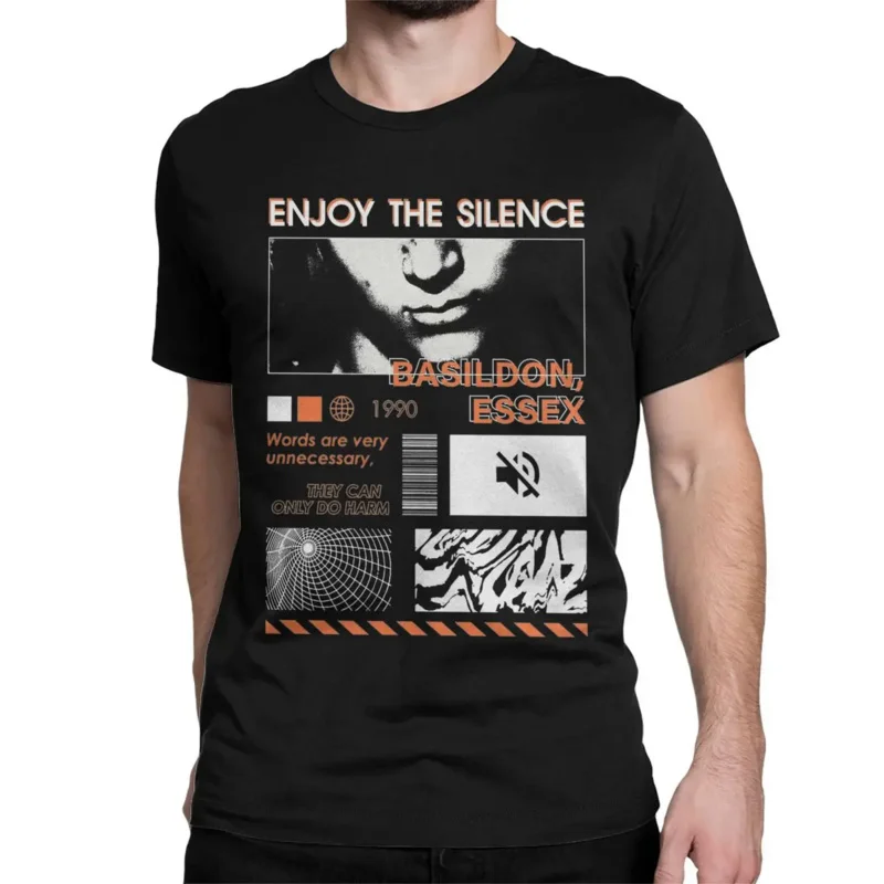 Men's Depeche Cool Mode Enjoy The Silence T Shirts Pure Cotton Clothes Casual Short Sleeve Crew Neck Tees Printed T-Shirt