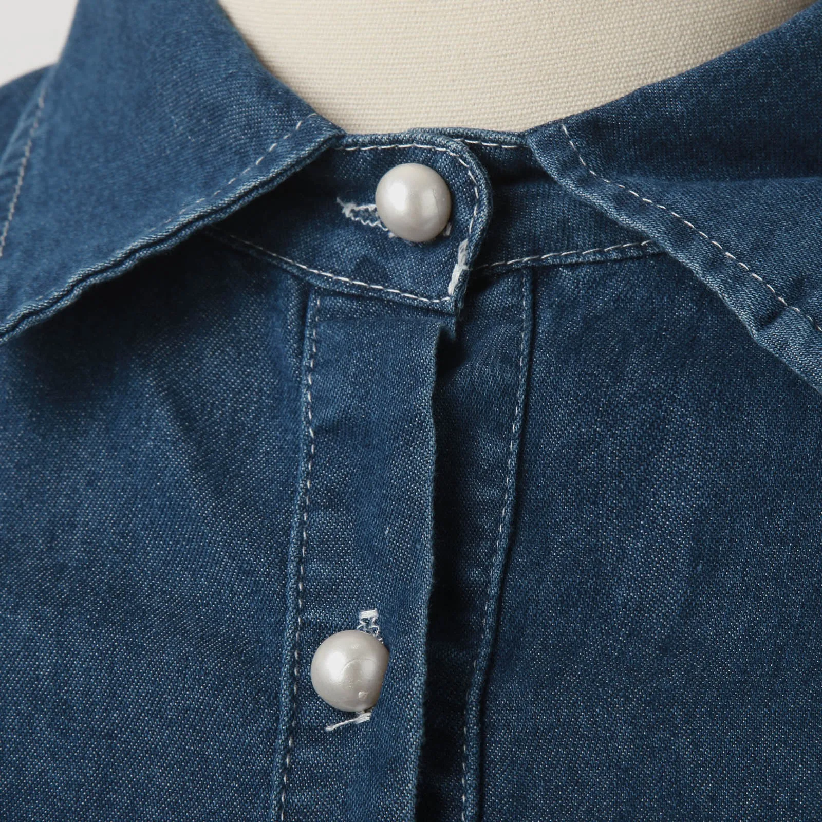 Женская повседневная милая джинсовая рубашка с рюшами, свободная тонкая блузка с длинными рукавами, куртка в корейском стиле Y2k, винтажная джинсовая рубашка с оборками на шее