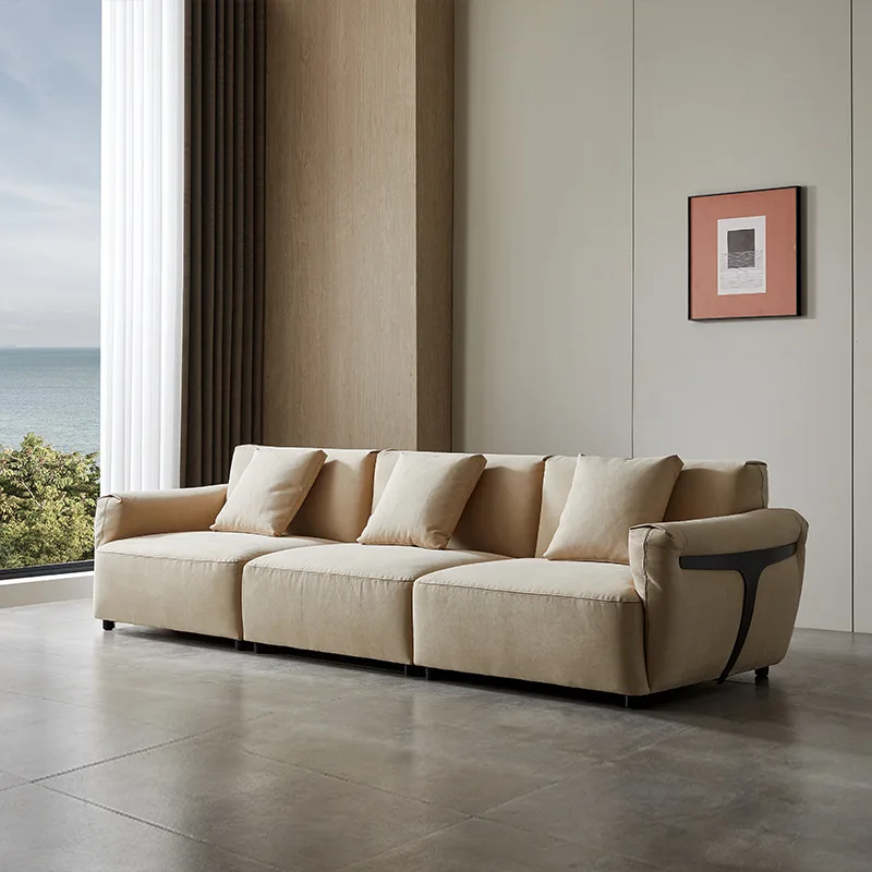 

# Sectional Sofa Set Minimalist Light Luxury Design Straight-Line INS-Style Small Living Room
