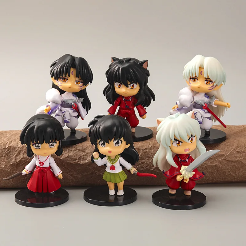 

6 Types of InuYasha Figures Anime Cartoons InuYasha Sesshomaru Kagome Maitreya Dolls Toys and Ornaments