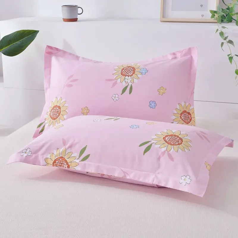 100% Cotton Encrypted Thickened Pillowcase 48 * 74cm Pure Cotton Pillowcase Single Pastoral Twill Pair of Star Patterns Blue