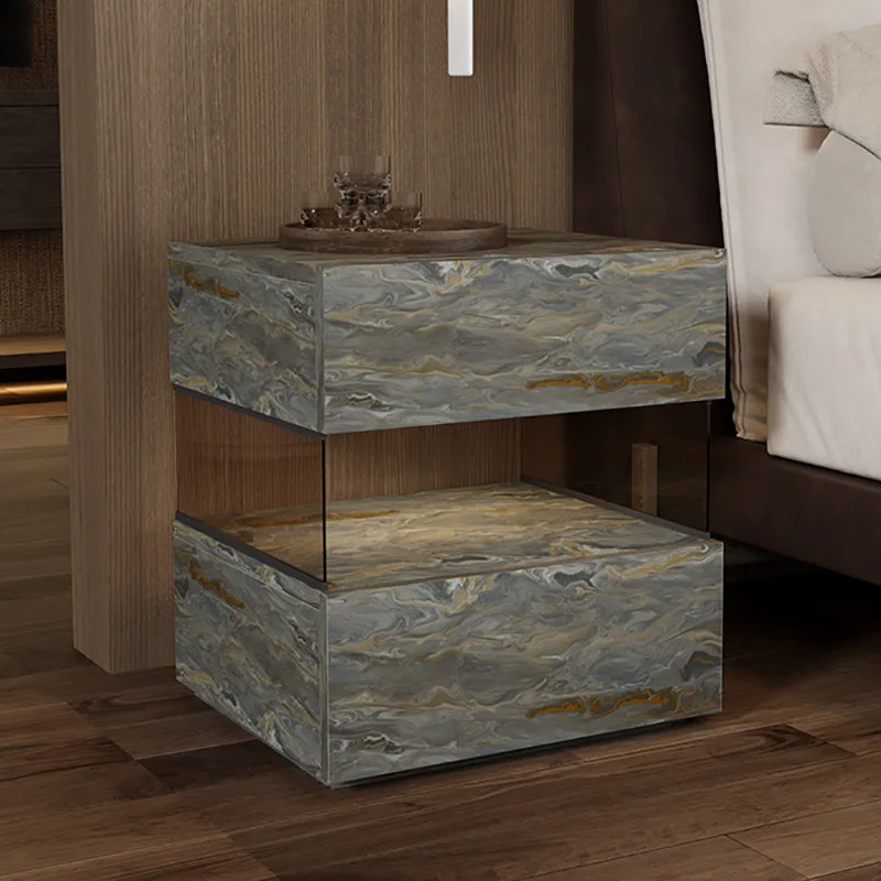 Floating Luxury Bedside Table With Storage Modern Design Minimalist Nightstands Italian Unique Table De Chevet Chambre Furniture