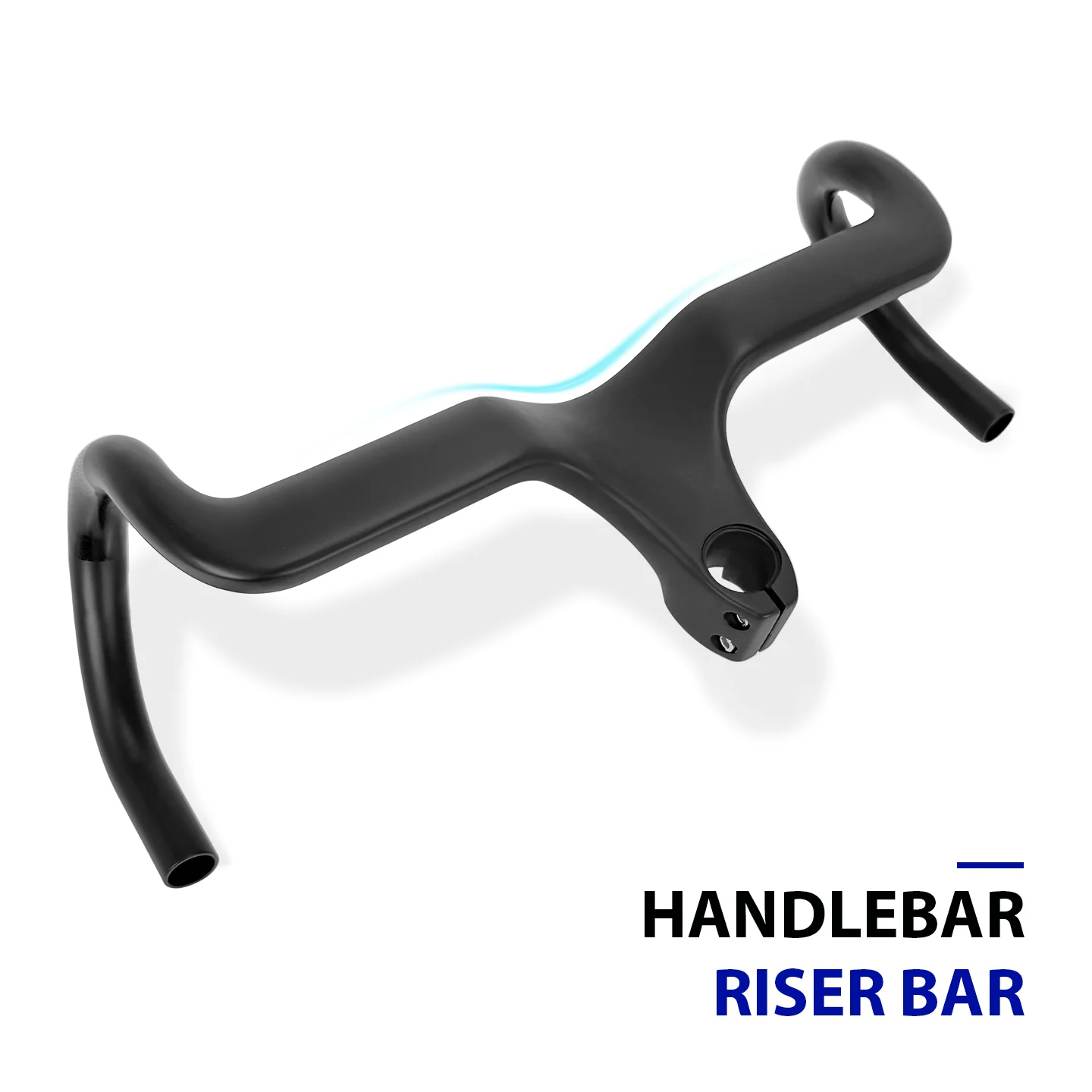 GAZE-ONE Carbon Fiber Integrated Handlebar  Gravel Bike Full Hidden Cable Width 380/400/420mm 23° Flare 30mm Rise Aero