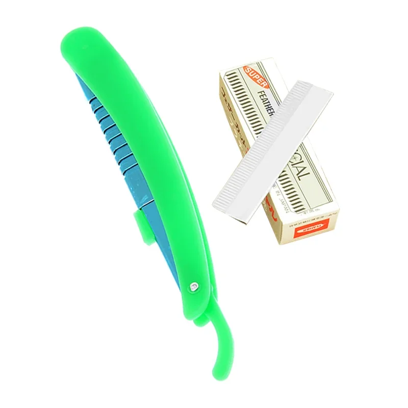 

Meisha 1pcs Men Shaving Razor with 10pcs Blades Folding Shaving Knifes Scraping Eyebrow Knife Safty Razors for Barber C0004A