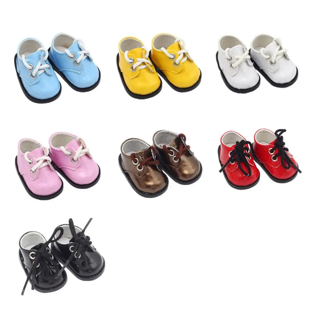 

Mini Toy Shoes Handmade PU Girls Gift Doll Accessories Doll Bandage Shoes Doll Bright Leather Shoes Doll Causal Shoes