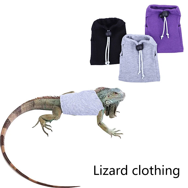 Cute Lizard Clothes Round Neck Sleeveless Pullover Top Breathable Reptile Bearded Dragon T-Shirt Vest Top Small Animals Clothes