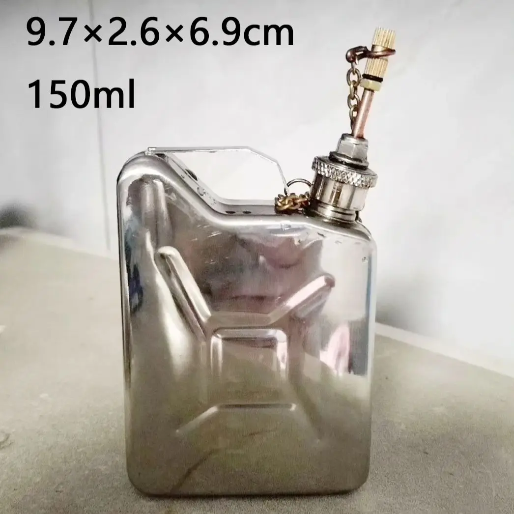 150ml  304 Stainless Steel Multi-functional Oil Canister oil bottle for kerosen lighters oil stoves pocket warmers 9.7×2.6×6.9cm