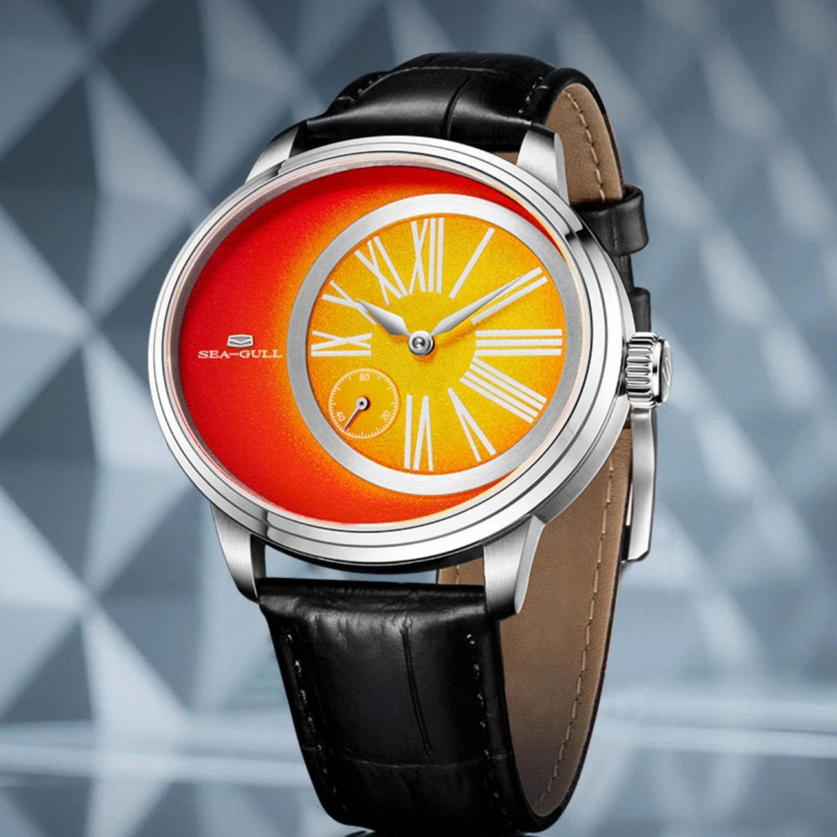 Relógio masculino mecânico com mostrador oval Sea-Gull ST17 relógio automático luminoso de aço inoxidável 316L relógio de pulso de marca mais vendido 1088