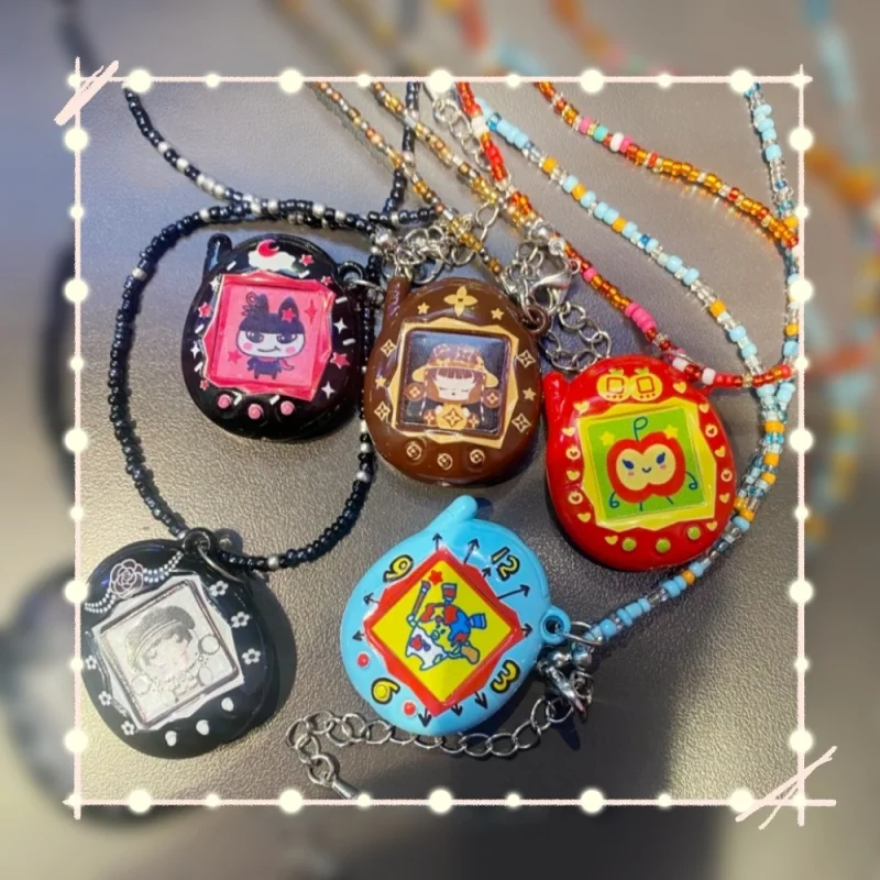 

Лидер продаж, новое ожерелье из бисера в стиле Тамагочи с реалистичным электронным питомцем, оригинальный игривый дизайн ручной работы, игрушки, подарки для девочек