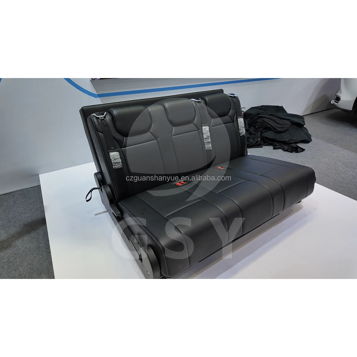 Auto Customized Auto Leather Pucci Passenger Seat Comfortable PU Adjustable Folding Sofa For Caravan RV