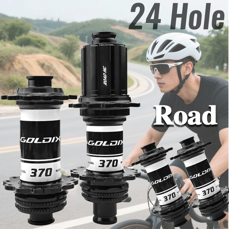 

GOLDIX 370 24-hole Road Hub Ratchet 36T Road Bike Hub 142x12 Thru Axle Center Lock Disc Brake XDR Bicycle Parts for Shimano