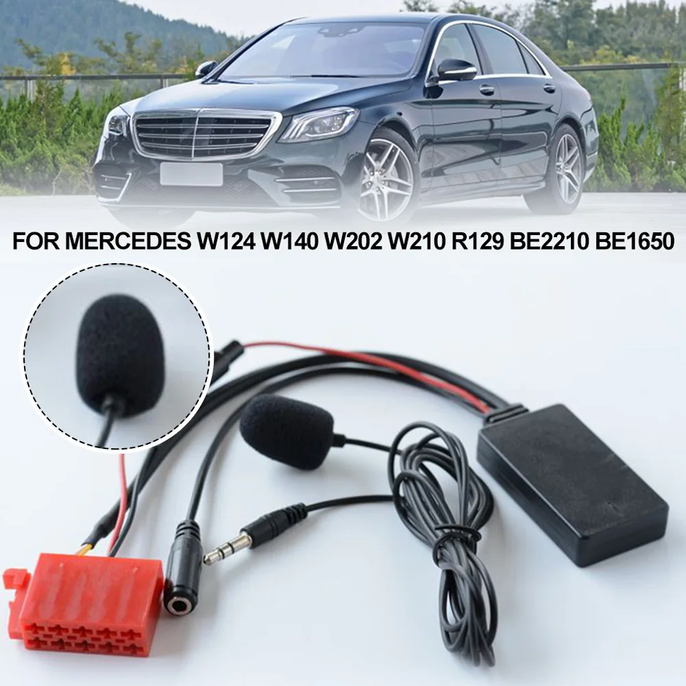 Cable Audio Adapter Car Electronics Accessories 5-12V 5.0 Red & Black With Microphone For W124 W140