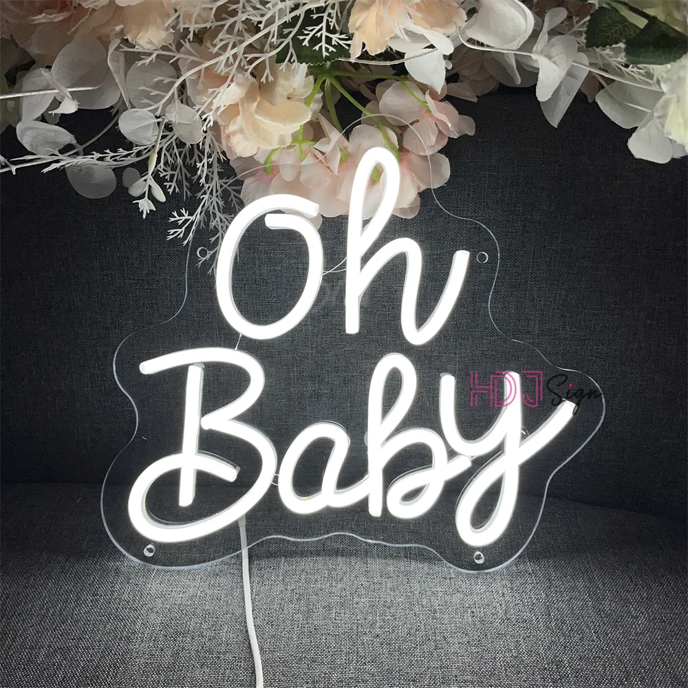 Oh Baby Neon Sign for Party Wedding Decoration Led Neon Light Sign Decor Neon Lamps Wedding Home Room Wall Decor