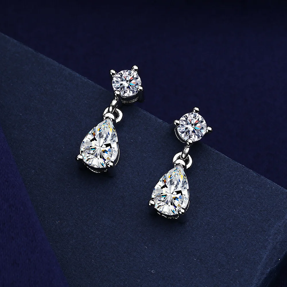 

Новые серьги из стерлингового серебра 925 пробы с муассанитом в форме капли для женщин, изысканные украшения для подруги, на свадьбу, помолвку, модный подарок