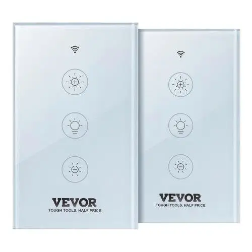 2PCS WiFi Smart Dimmer Switch 100-250V AC, 2.4GHz Control, App & Voice Compatible with/Google Home