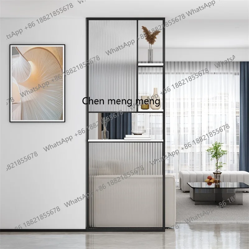 Nordic Changhong glass partition screen wrought iron living room stainless steel entrance washbasin