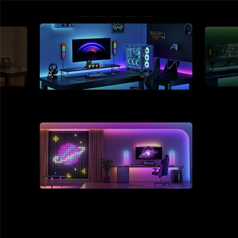 ABKQ-Cube Smart Lamp Lite Dynamic Light RGB Wifi Bluetooth Connection 16 Million Colors Music Sync APP Control