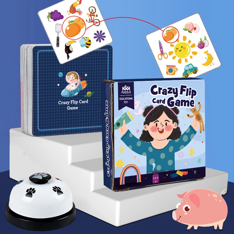 Crazy Flip-Juego de mesa interactivo para niños, juguete educativo Montessori, tarjeta cognitiva, reacción, memoria mental