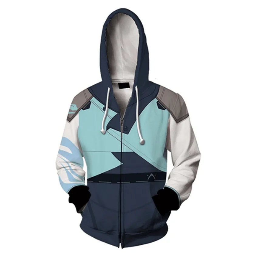 Game Valorant 3D Print Zip Up Women/Men Hoodie Sweatshirt Sage Killjoy Jett Viper Cypher Skye Cosplay Zipper Hooded Jacket