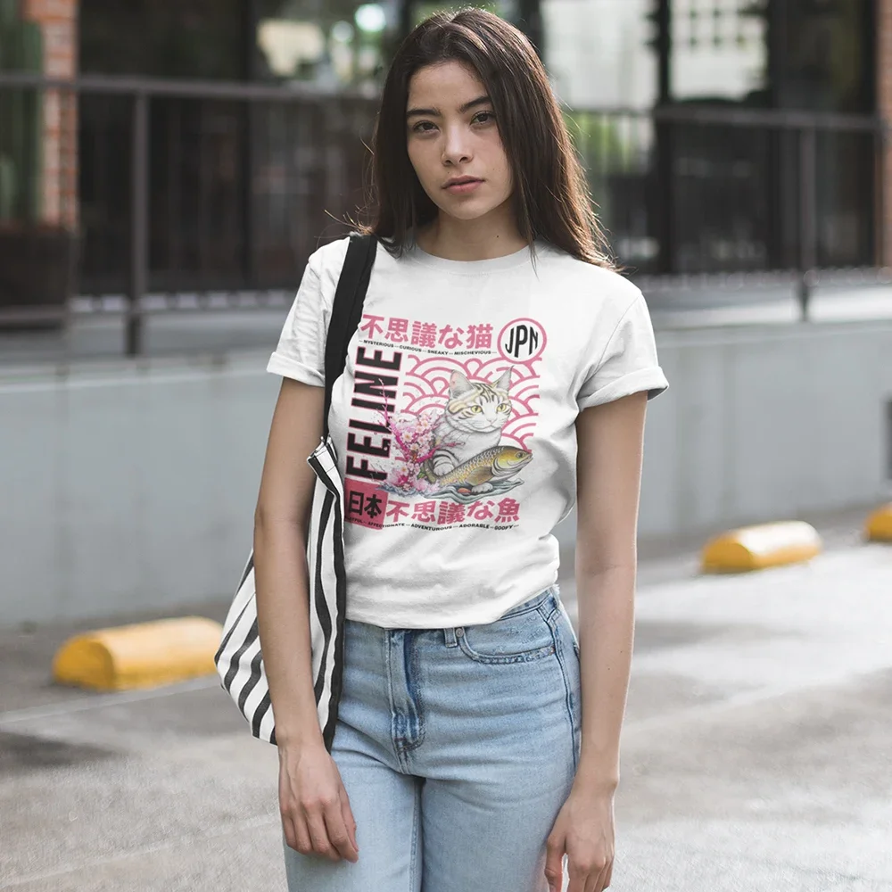 Funny TOKYO Retro Cat T Shirt Men Streetwear 2025 Harajuku T-Shirt Cotton Aesthetic Graphic Tshirt Unisex Casual Women Tops Tees