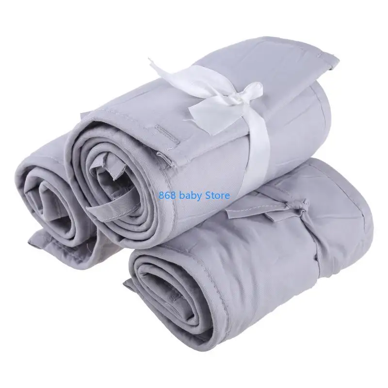 29EE 3 peças Soft capa trilho para berço bebê protetor respirável acolchoado protetor envoltório