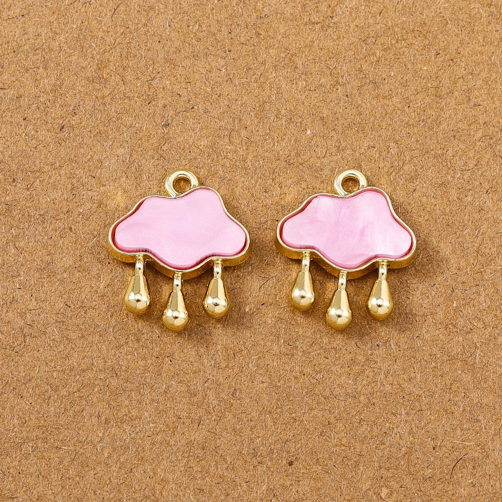 5pcs Cute Cloud Raindrop Charms Pendants for Jewelry Making Earrings Necklace Bracelet DIY Handmade Accessories Supplies