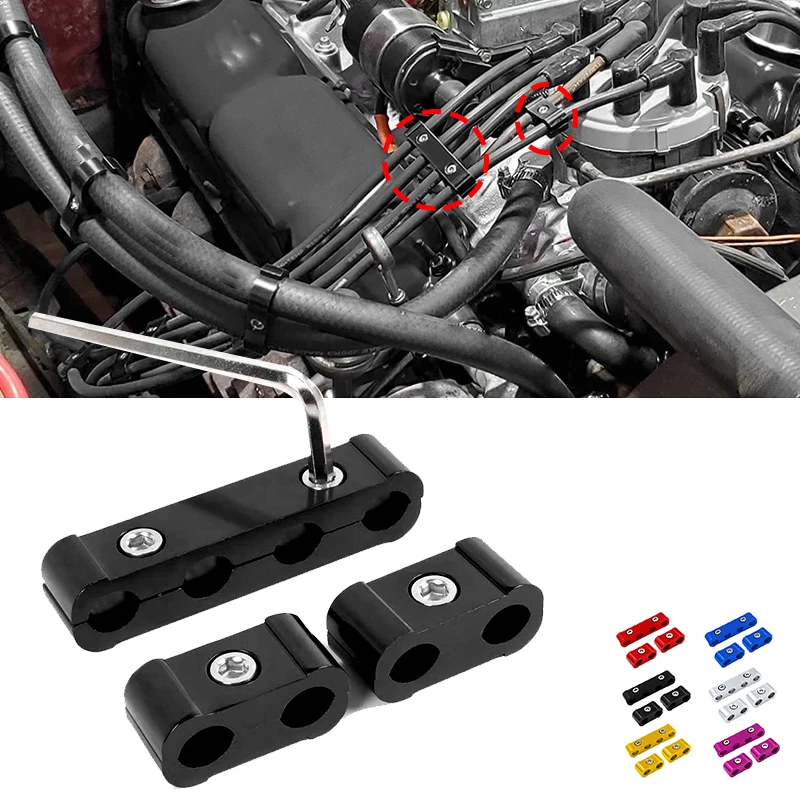 3 Pcs/Set Car Spark Plug Electrical Wire Clamp Kit Separator Line Ignition Cable Clip Kit For 8mm 9mm 10mm Decoration Accessory