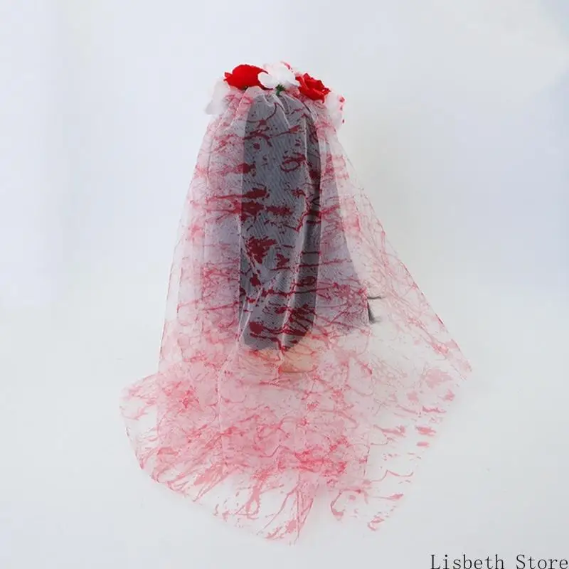 124A 무서운 혈액 효과 머리띠 및 성인 어린이 의상 파티를 위한 어울리는 슬리브