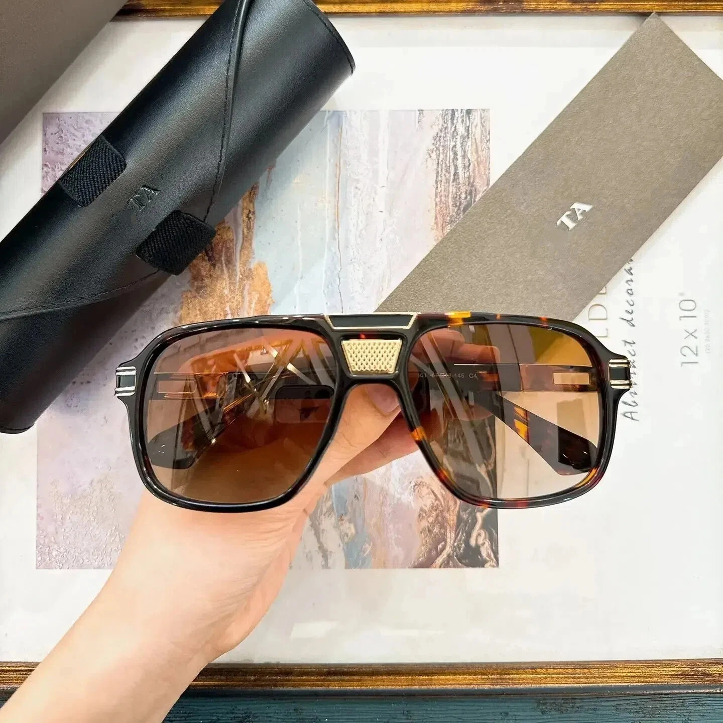 

Authentic For DIYTA DT DTS461 Tortoise Acetate Frame Men Women Sun Glasses Luxury Design Stylish Male Couple Eyewear With Box