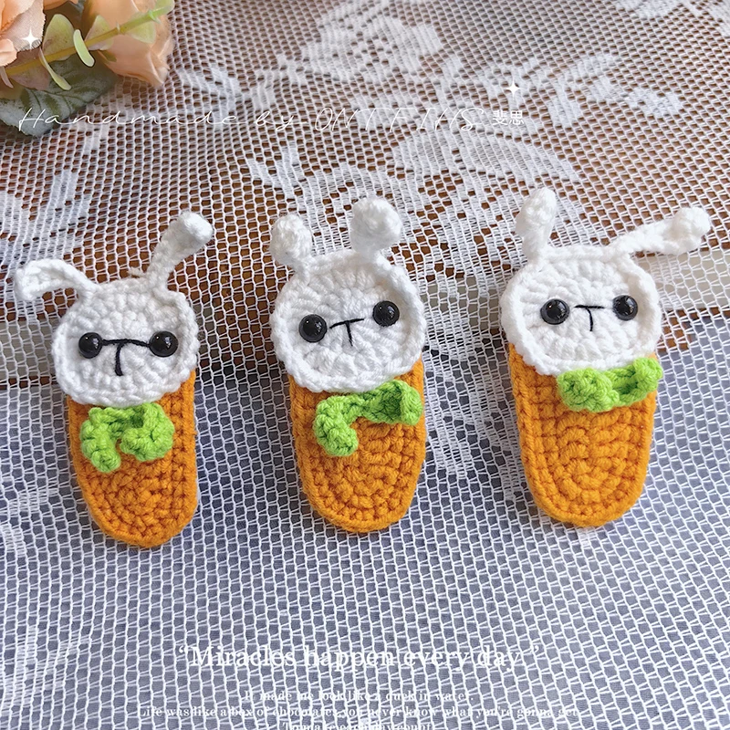 Handmade Cute bunny Pastoral Style Hair Clip Girl Handwoven Knitted Children\'s Baby BB Clip Easter Decoration Hair Accessories