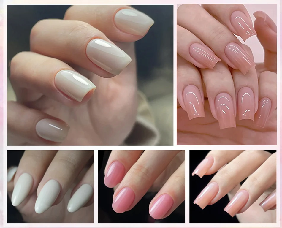 BORN PRETTY 15ml Jelly Nude Rubber Base Gel Natürlicher Milchweißer Klarer Semi-Permanenter Selbstnivellierender Soak-Off UV LED Gel-Lack – Detail 10