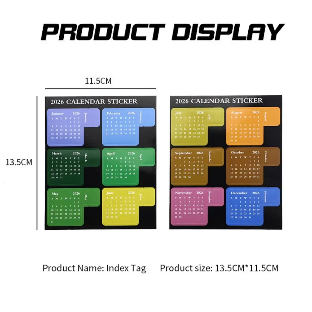 NEW DIY 2026 Calendar Stickers Multi-functional Colorful Schedule Stickers Durable Removable Planner Stickers Office
