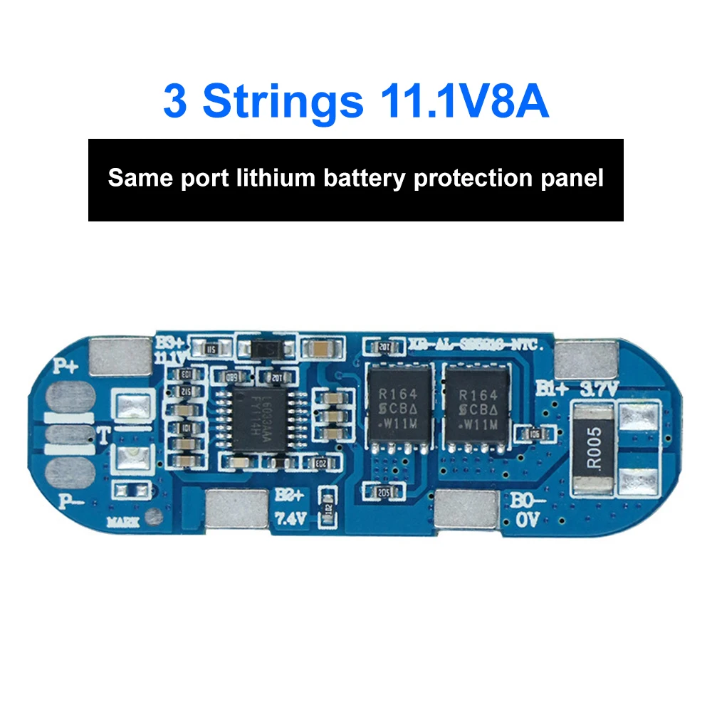 BMS 3S 8A 11.1V 18650 Same Port Li-ion Battery Charging Protection Board For Electric Tool Solar Energy Storage Lithium Battery