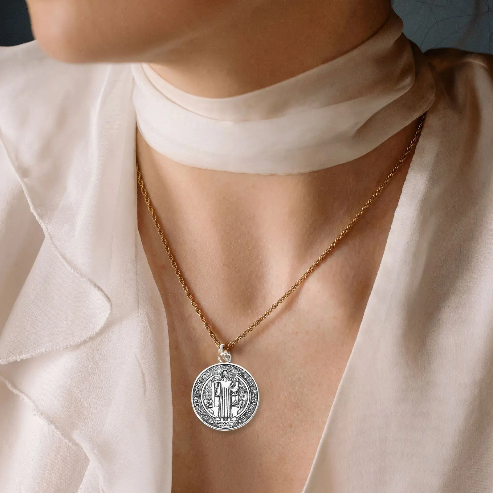 

12Pcs High Quality Metal Charms Saint Pendants for Necklace Making Keychain Hanging Decoration Unique Christmas Ornament DIY